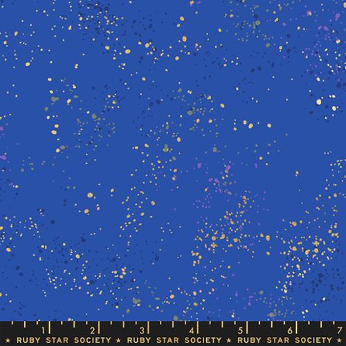 Ruby Star Society Speckled Metallic Blue Ribbon quilting cotton