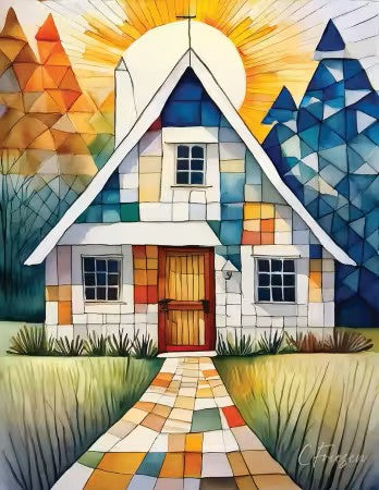 Quiltberry Farm - Cottage - Greeting Card