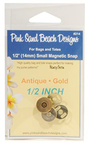 Pink Sand Beach 1/2" Magnetic Snap, Antique Gold