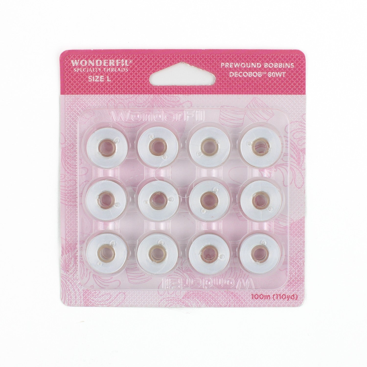 WonderFil Decobob prewound bobbin white DB104 80wt Size L