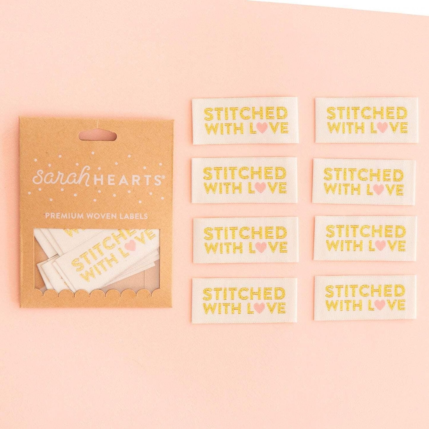 Stitched with Love Gold Labels by Sarah Hearts