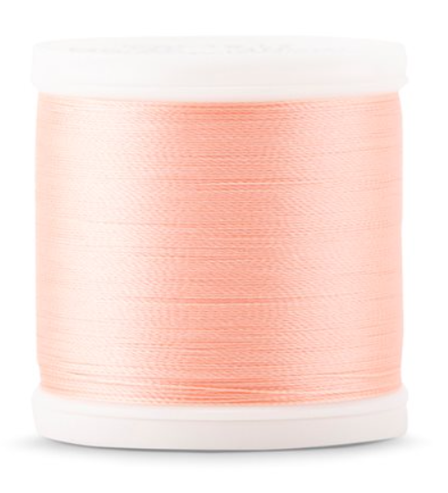 Spool of Madeira Polyneon 40wt machine embroidery thread in Peach, color 1817