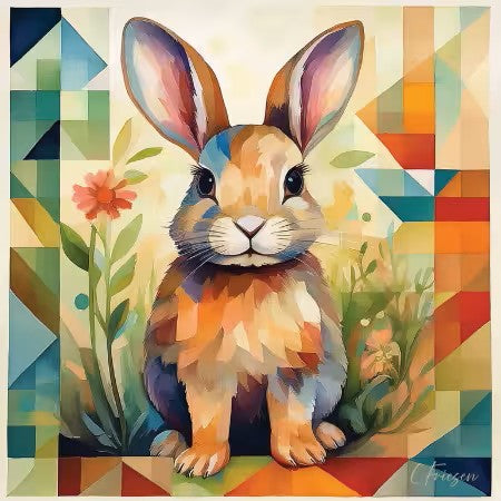 Quiltberry Farm - Baby Bunny - Greeting Card