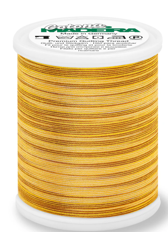 Spool of Madeira Cotona 30wt thread in Savanna, color 507