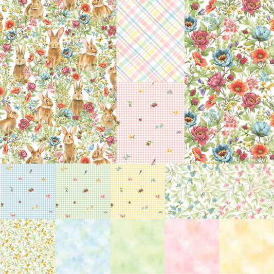 Bunnies & Blooms 5" Squares Charm Pack