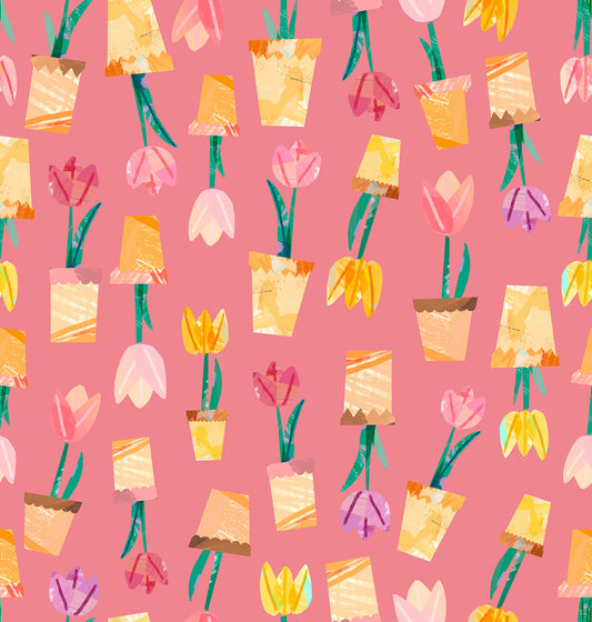 Lewis Irene Flower Market Potted Tulips WB071 quilting cotton