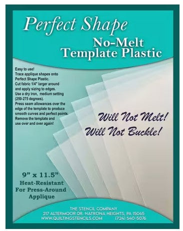 Perfect Shape plastic template sheet 25 count notion