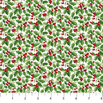 Northcott Barnyard Christmas 28805-10 white multi holiday novelty cotton