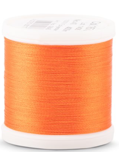Spool of Madeira Polyneon 40wt thread in Tangerine, color 1678