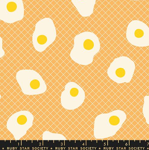 Ruby Star Egg and Friends Cantaloupe quilting cotton