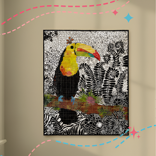 Laura Heine Tiki (Toucan) Fabric Collage Quilt Class