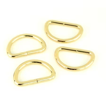 Four D-rings 1 inch gold finish bag hardware straps handles