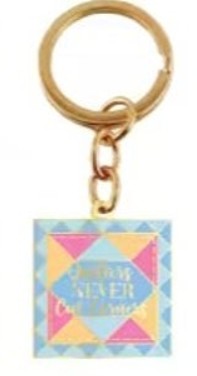 SewTasty Quilters Never Cut Corners keyring novelty gift