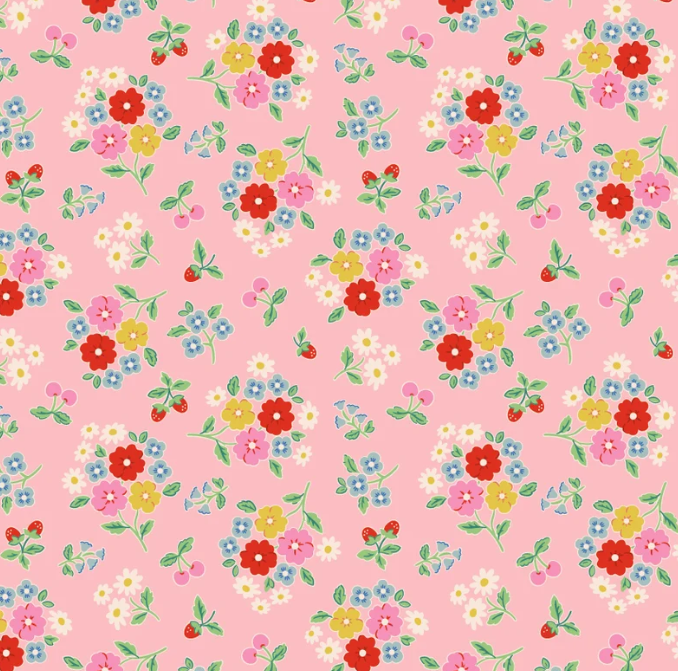 Poppie Cotton - Bluebells & Buttercups - Bluebells & Buttercups Pink