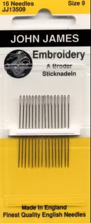 John James Embroidery / Crewel Needles Size 9