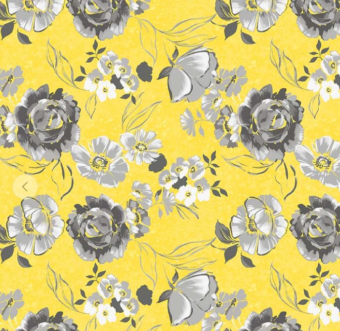 Windham Verona Fiori 54908-3 Yellow quilting cotton floral