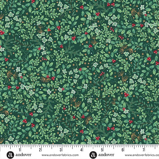 Andover - Makower UK - Country Christmas - Evergreen Green 234-G