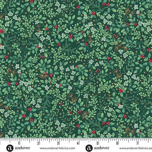 Andover - Makower UK - Country Christmas - Evergreen Green 234-G