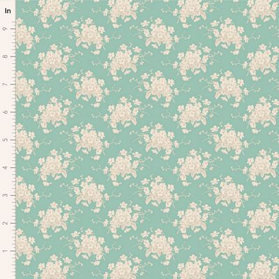 Tilda White Flower Teal