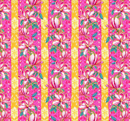 Free Spirit Festival Magnolias pink floral quilting cotton fabric