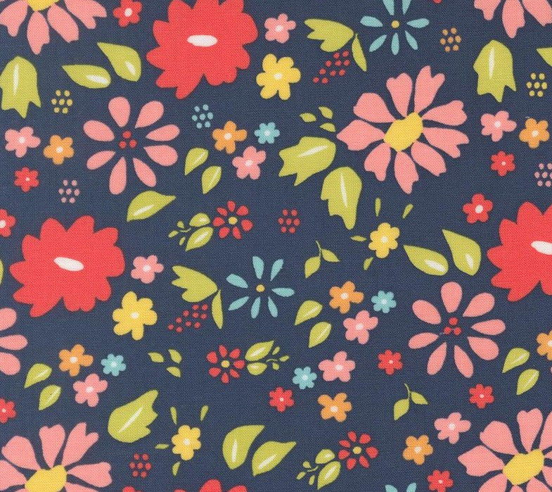 Moda Delightfully Yours Navy 37700-19 cotton quilting fabric
