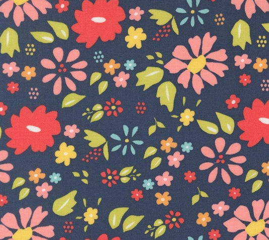 Moda Delightfully Yours Navy 37700-19 cotton quilting fabric