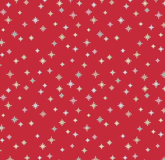 Riley Blake Cozy Christmas Sparkle Red cotton quilting fabric