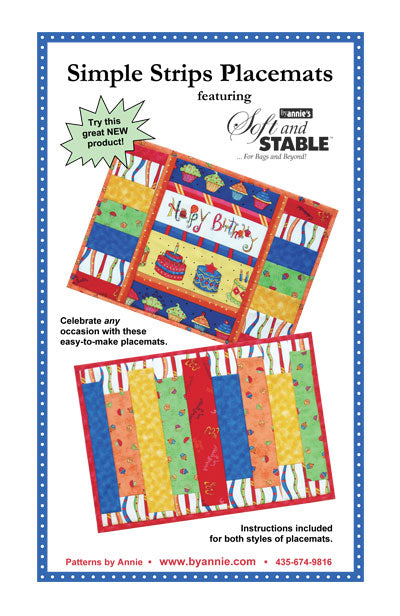 ByAnnie Simple Strips Placemats sewing pattern