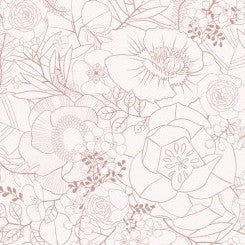 Michael Miller Floral Sketch DDC12503-RUST-D orange