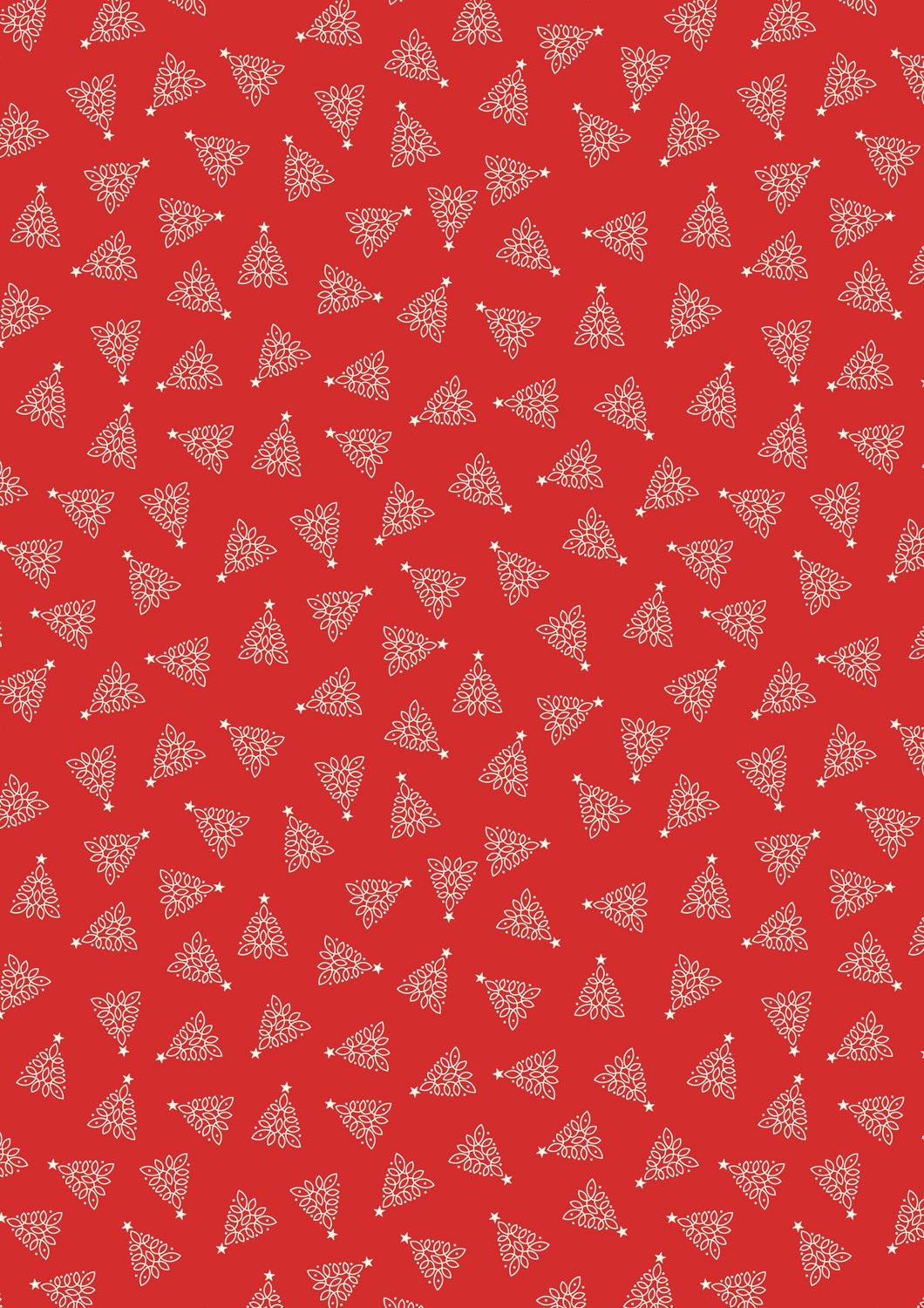 Lewis and Irene - Celtic Christmas - Celtic trees on winter red - C131C