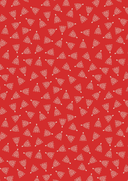 Lewis and Irene Celtic Christmas Celtic trees winter red C131C cotton fabric