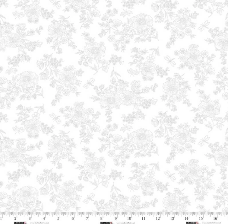 Studio E - Best of Cream & Sugar - 8933-01W Delicate Floral