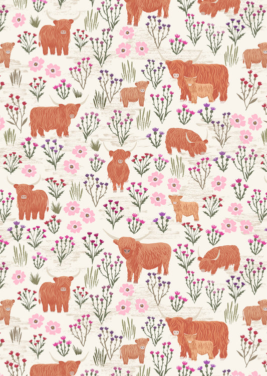 Lewis Irene Celtic Summer Meadow Highland Cream A987A quilting cotton