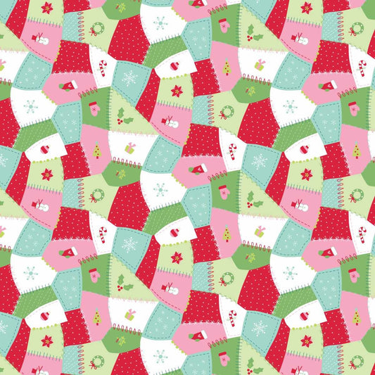 Studio E Just Make It! Seasonal print 9079-68 in red and green, cotton