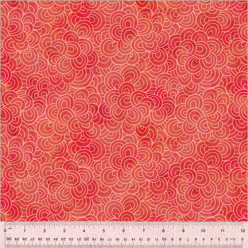 Wild Meadow Petal Pavers Coral quilting fabric floral collection