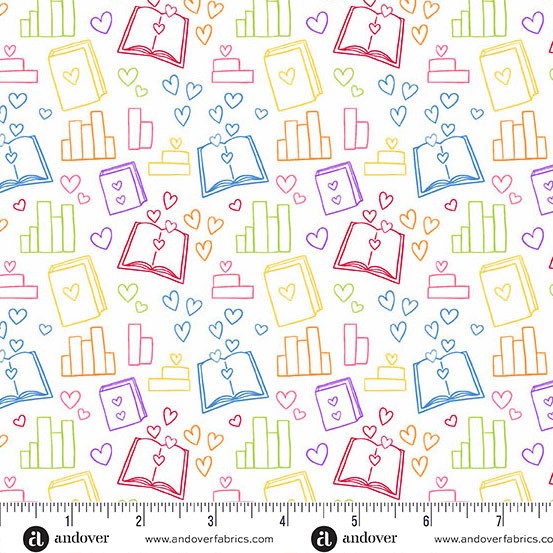 Andover - Back to School - Book Lover White - A-10244-L