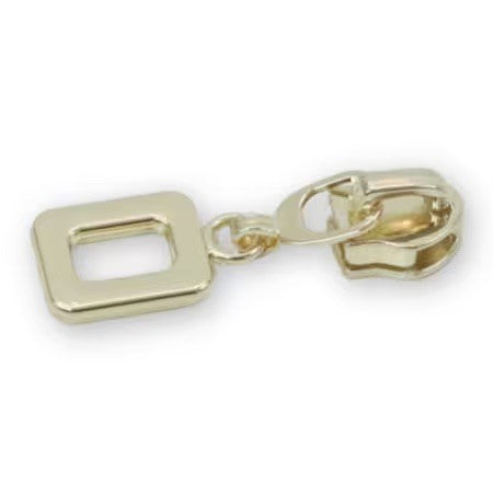Four 5 Rounded Rectangle Zipper Pulls Gold