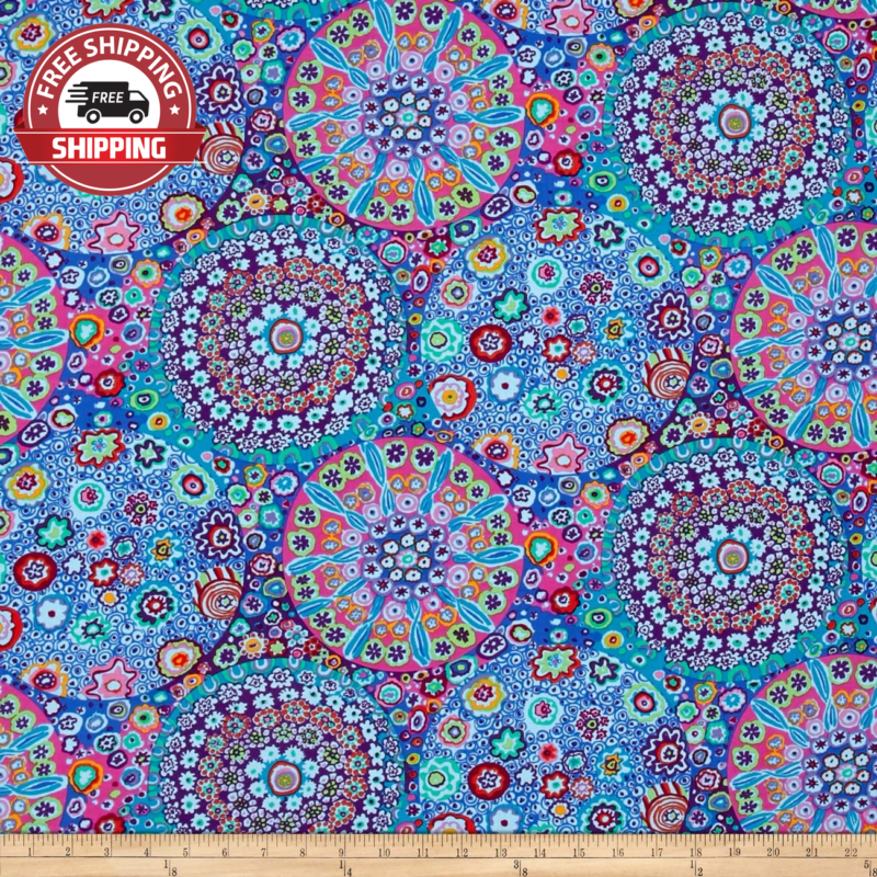 Kaffe Fassett Millefiore Aqua quilting cotton fabric
