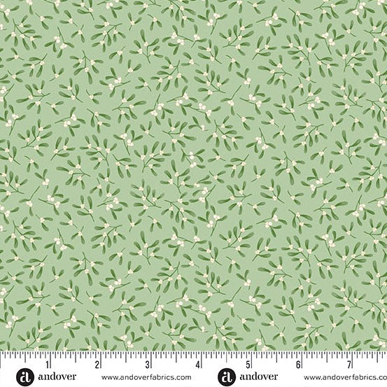 Andover - Makower UK - Country Christmas - Mistletoe Green MU-235-G