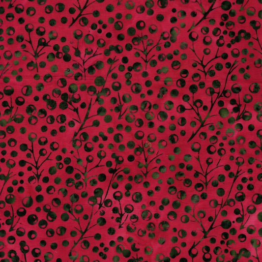 Holiday Follies Berries Red Cherry hand-dyed batik quilting cotton by Lumin Fabrics