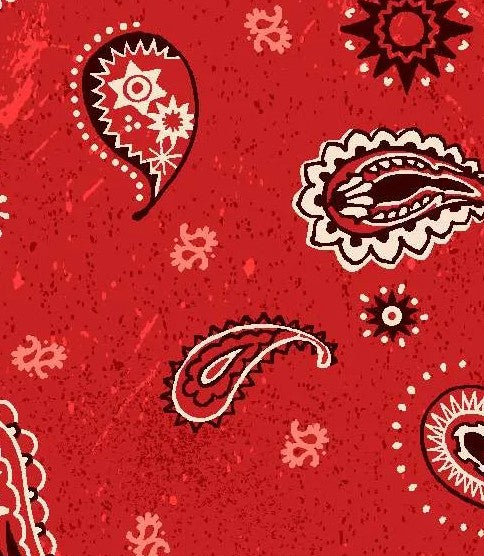 Oasis Round Up Bandana Red 59-7932 quilting fabric