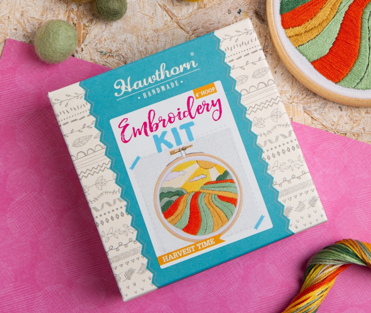 Hawthorn Handmade - Harvest Time Mini Embroidery Kit | Complete Craft Kit For Beginners