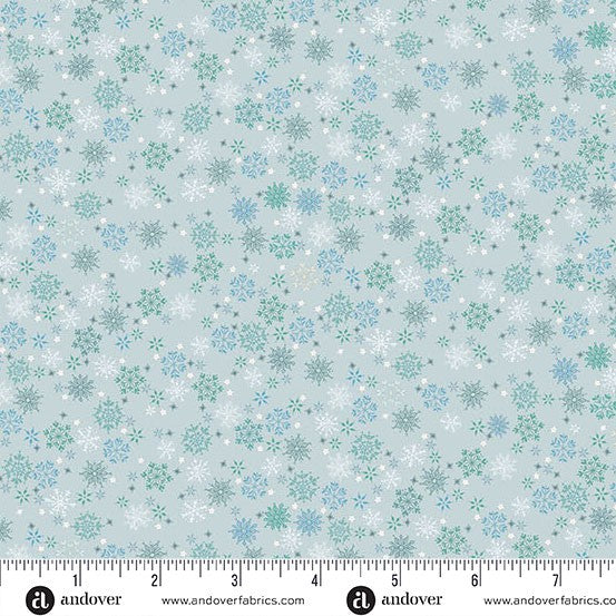 Andover - Makower UK - Country Christmas - Frosty Blue 236-B