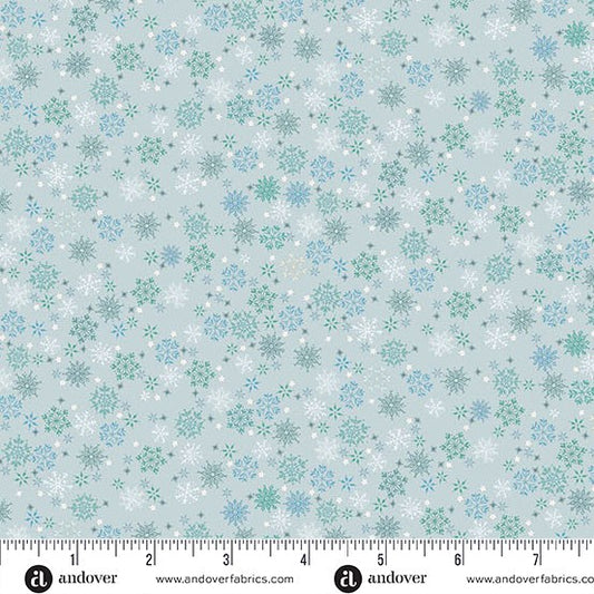 Andover - Makower UK - Country Christmas - Frosty Blue 236-B