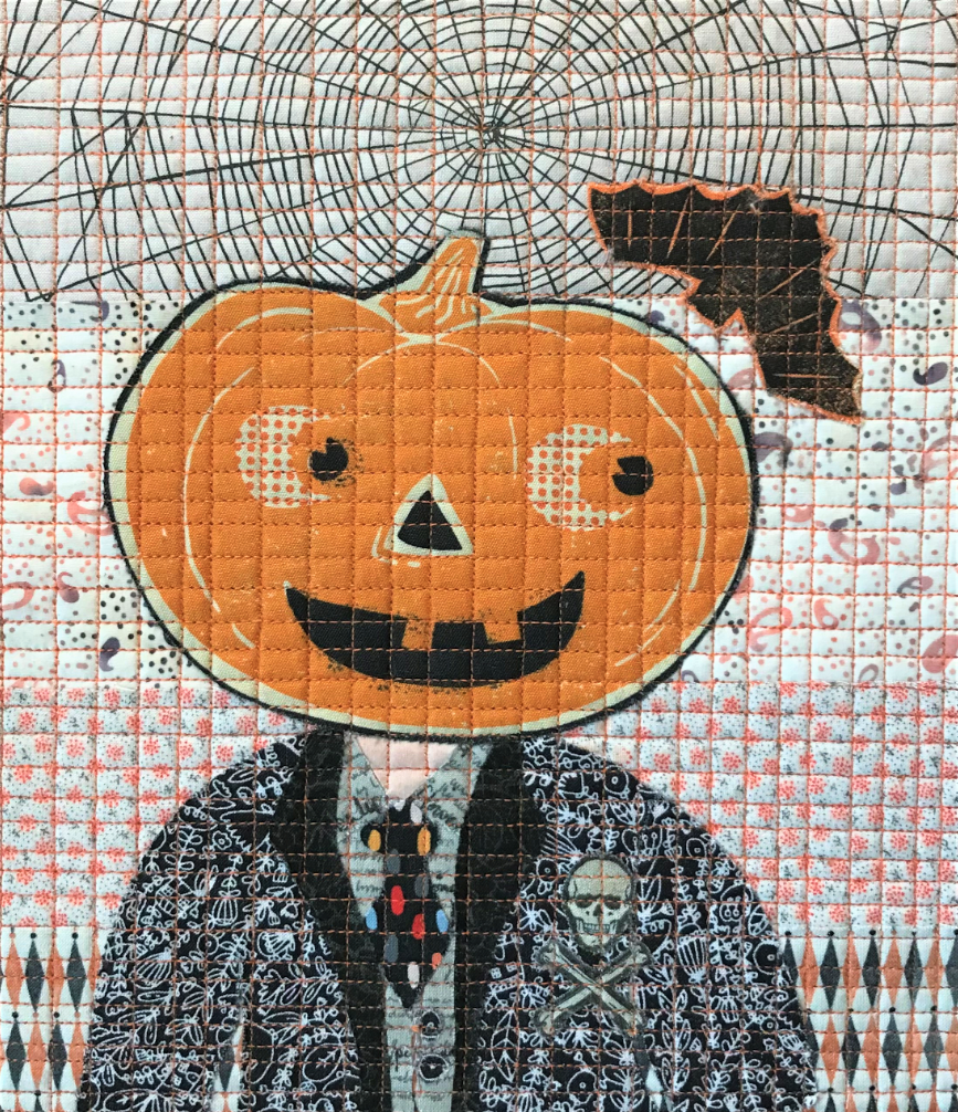Mr Pumpkin Head collage quilting kit