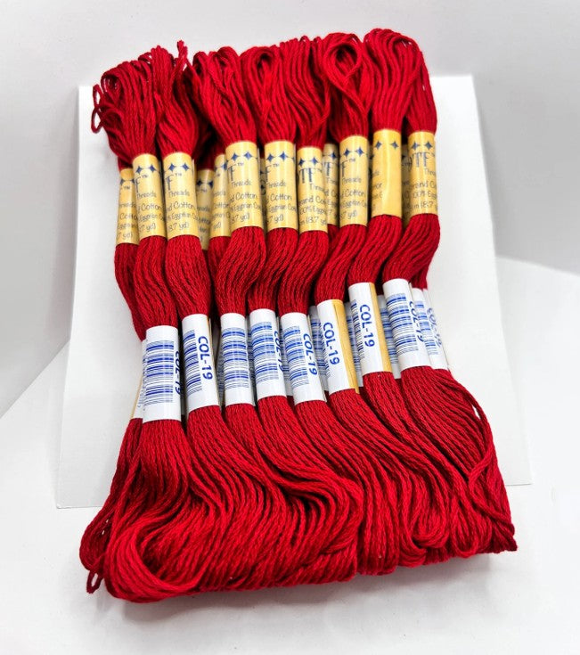 Solid six strand embroidery floss Christmas Red 8.7 yards