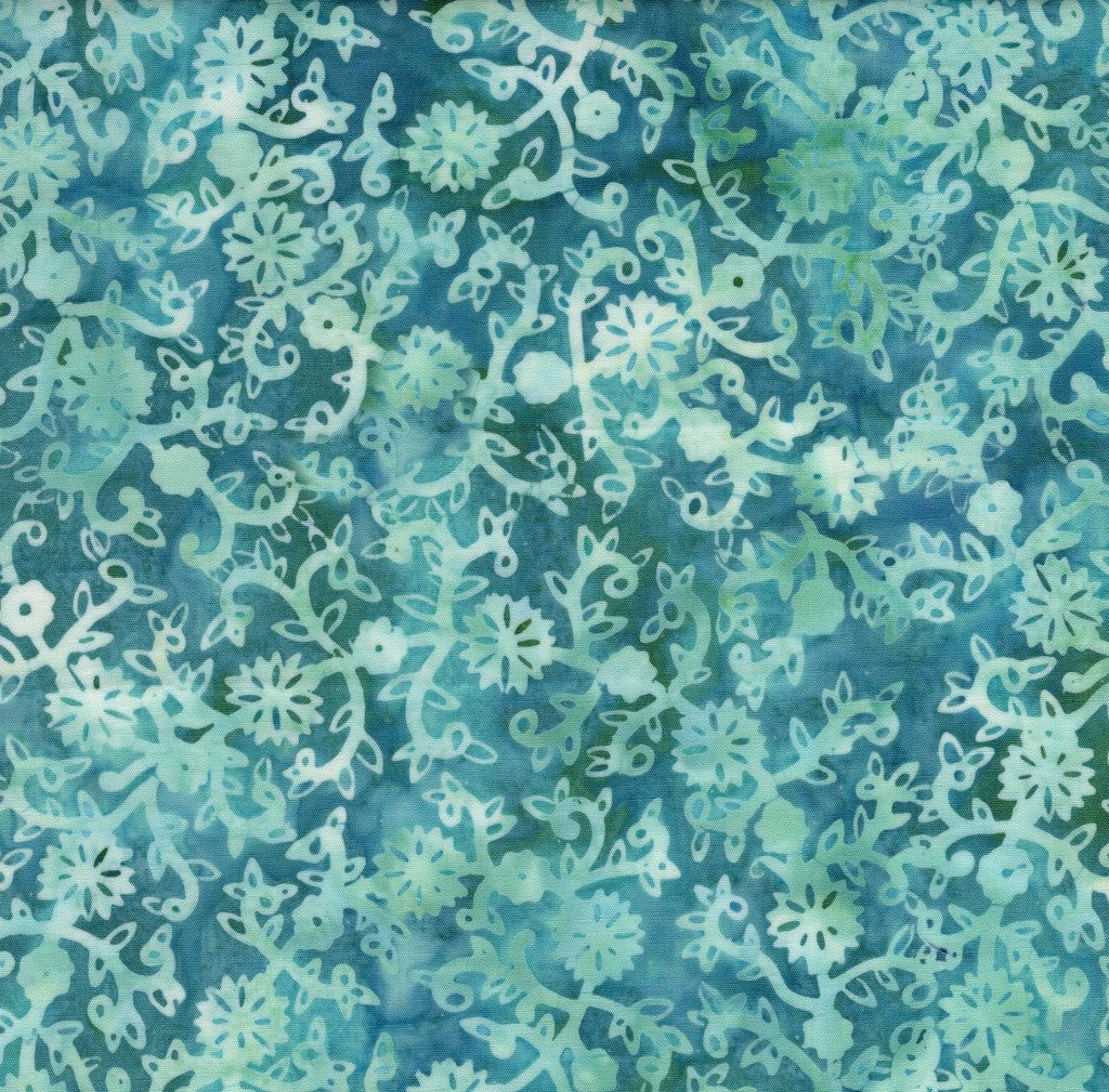 Lumin - Crazy for Daisies - Scrolling Vines Teal Parakeet - Heidi Pridemore, The Whimsical Workshop