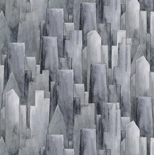 Let's Get Building 4401-90 grey baby novelty quilting cotton