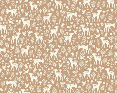 Makower UK Little Ones Deer Brown 193V baby quilting cotton