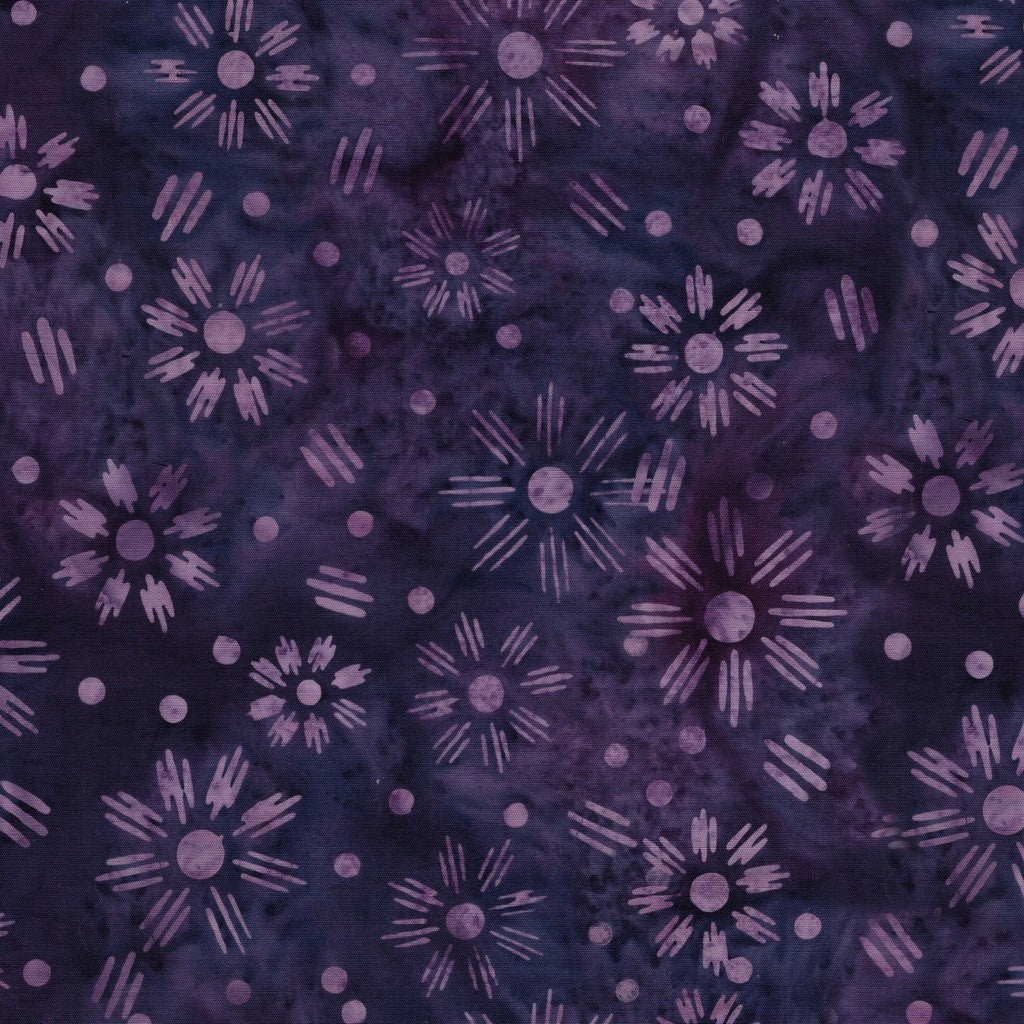 Lumin Fabrics - Kate Colleran - Spring Fling - Flower Dot Dash - Purple Regal